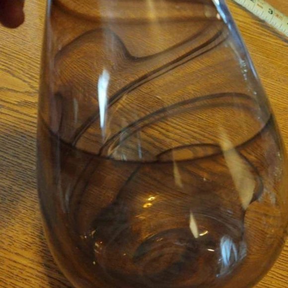 Brown Swirl Decorative Glass Vase - Picture 5 of 6